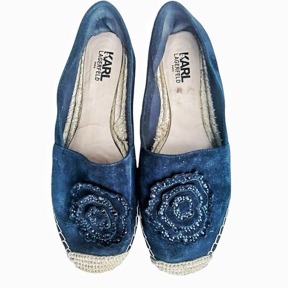 Karl Lagerfeld Paris Abby Espadrille Flats Size 8 - Picture 1 of 5